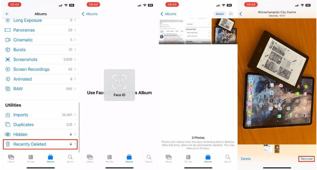 曲水苹果14维修分享 iPhone14 上恢复已删除的照片 
